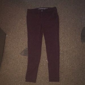 maroon jeggings